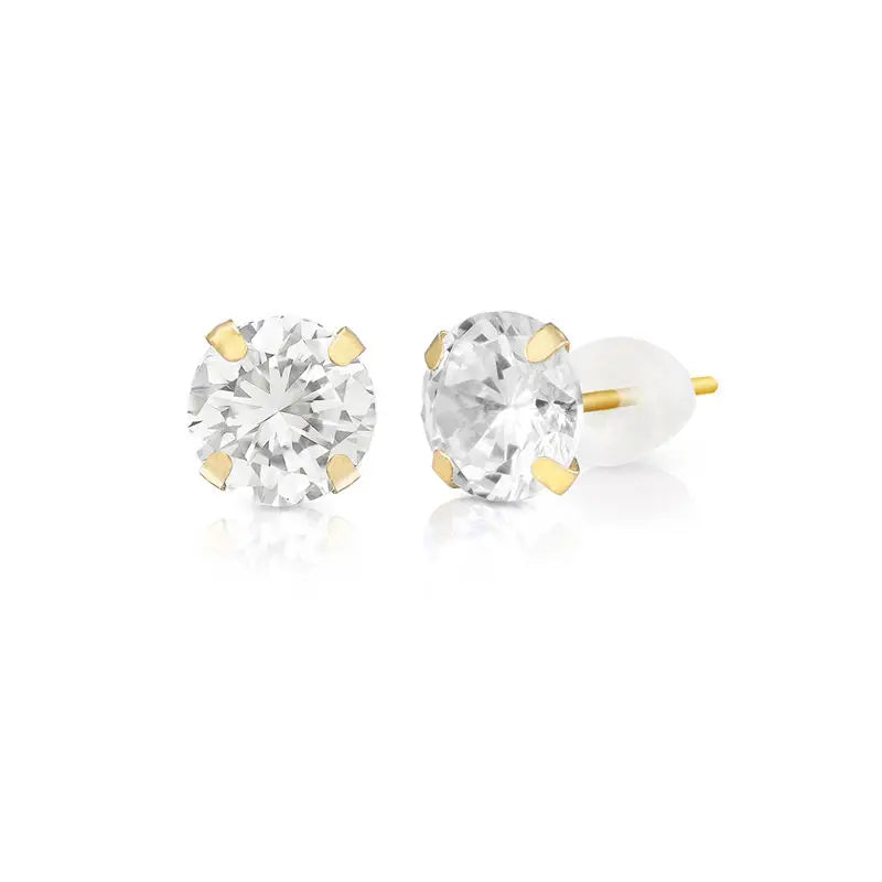 Anne | Boucles d’oreilles avec zircon cubique en Or Jaune 10 carats