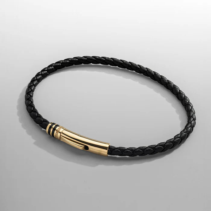 Gilbert | Bracelet en cuir noir