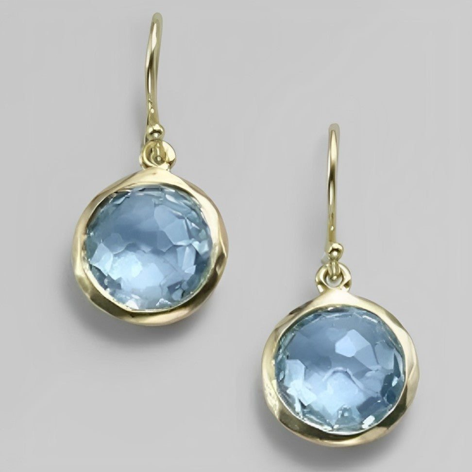 Lois | Boucles d'oreilles vintage en cristal bleu incrusté