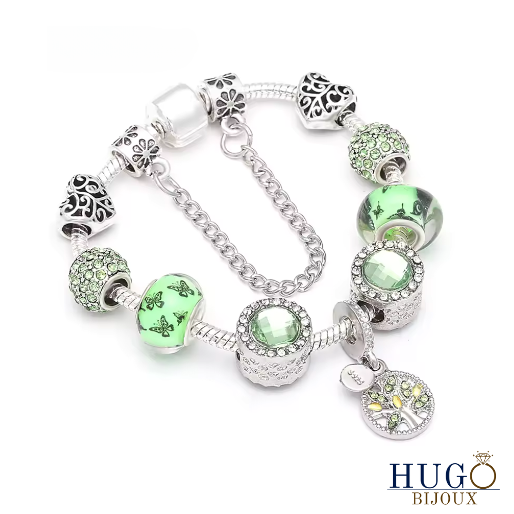 Clothilde | Bracelet avec cristal vert