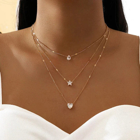 Alice | Collier à triple pendentif avec zirconia