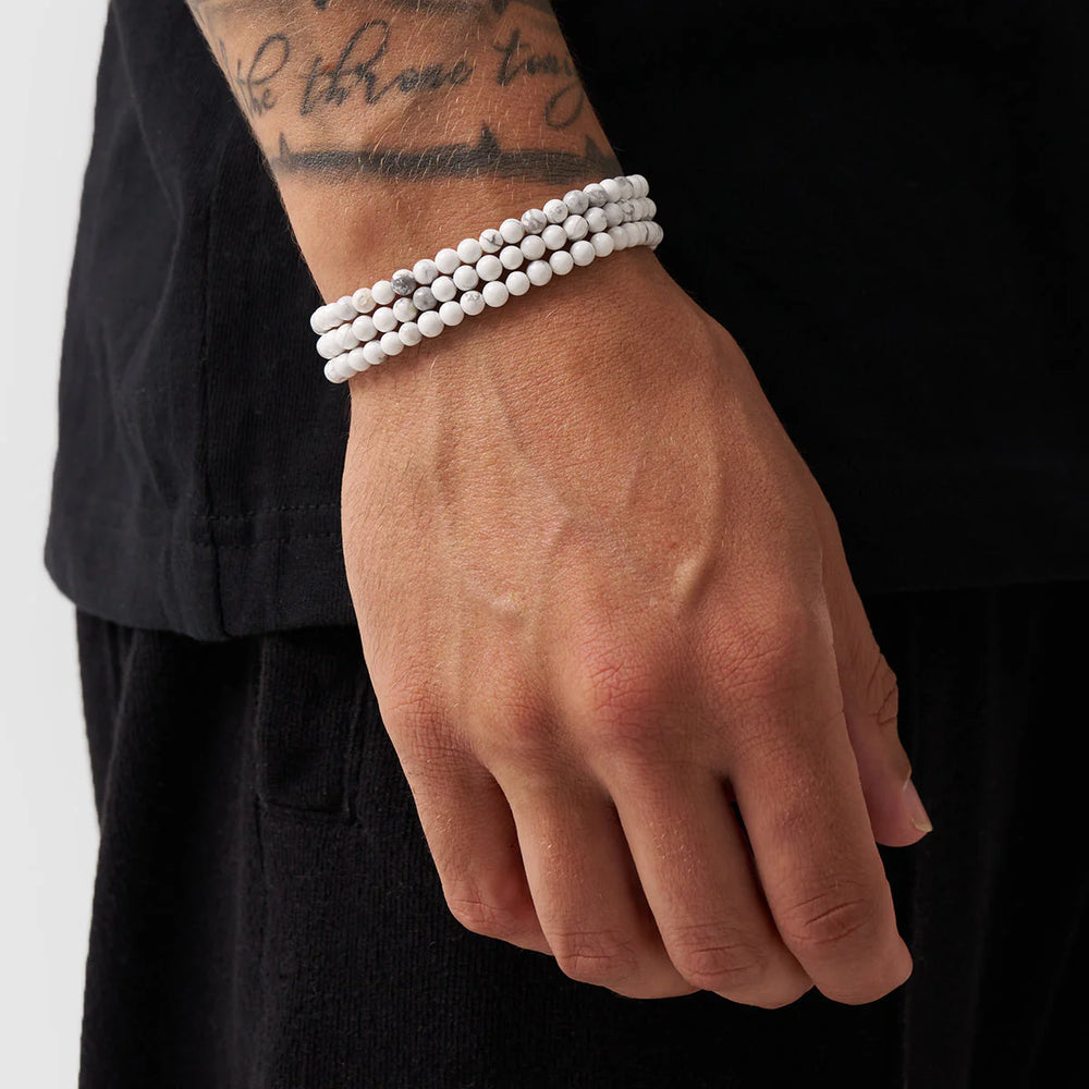 Olivier | Bracelet de perles de Howlite