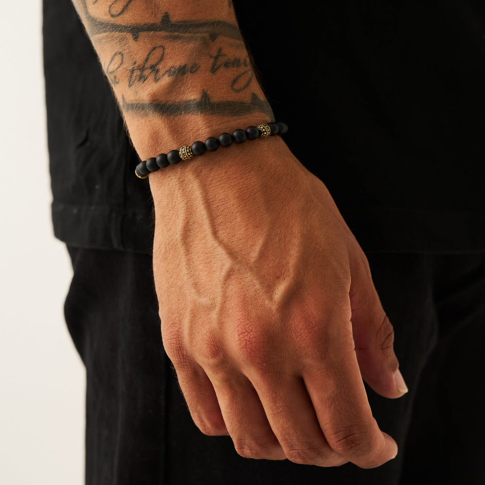 Gérard | Bracelet en pierre d'onyx mat