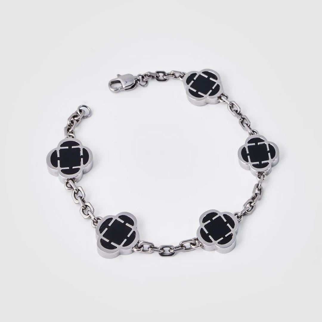 Frédéric | Bracelet en pierre de trèfle en onyx