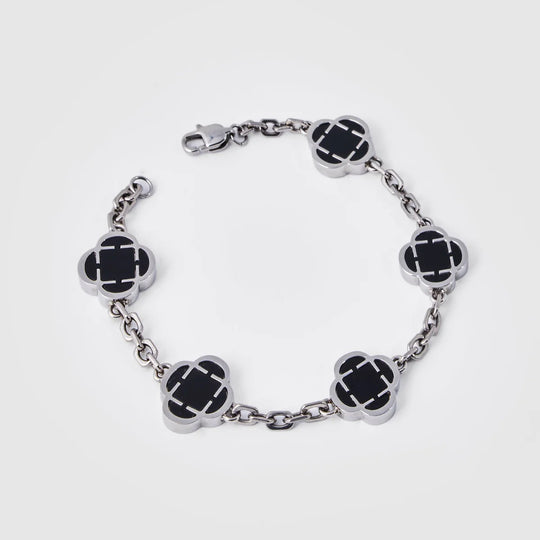 Frédéric | Bracelet en pierre de trèfle en onyx