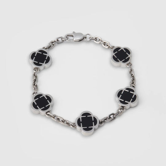 Frédéric | Bracelet en pierre de trèfle en onyx