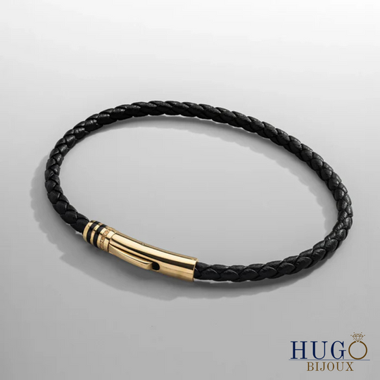 Gilbert | Bracelet en cuir noir