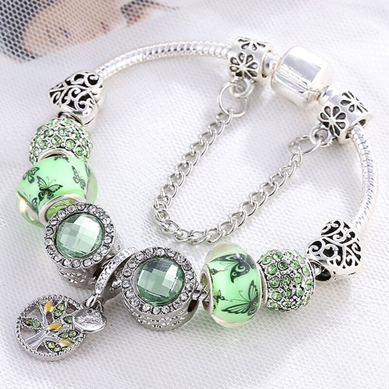 Clothilde | Bracelet avec cristal vert