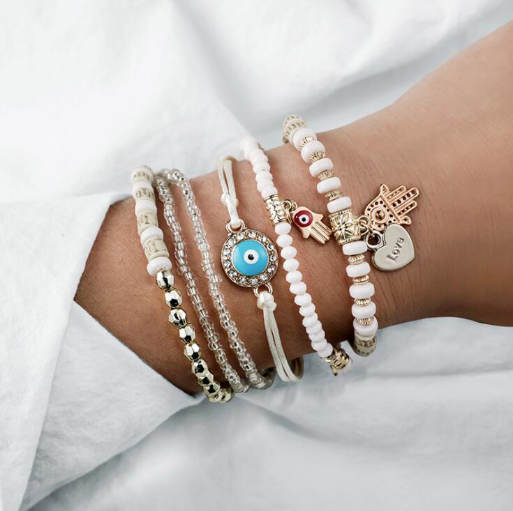 Adélie - Ensemble de bracelets Hamsa