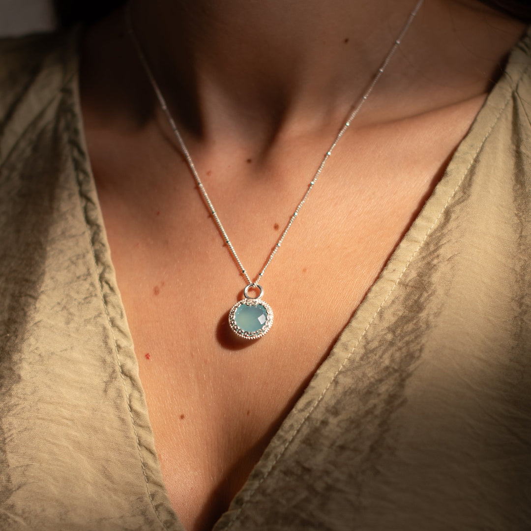 Odile | Collier en Calcédoine - Rond