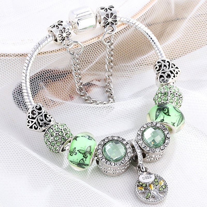 Clothilde | Bracelet avec cristal vert