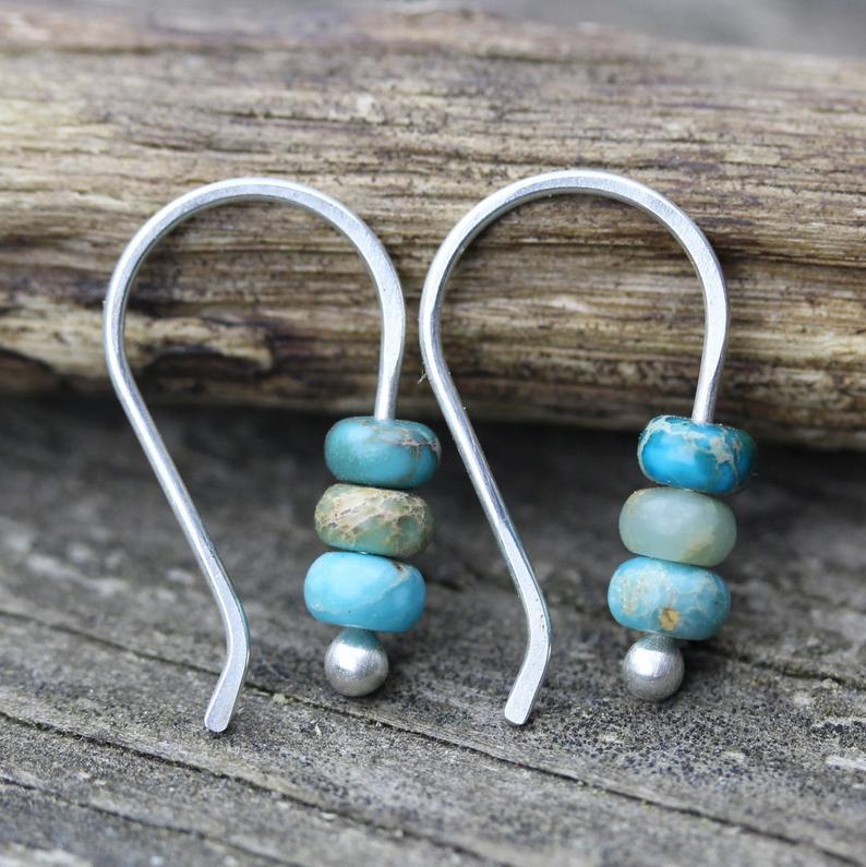 Yuna | Boucles d'oreilles perlées Turquoise Vintage