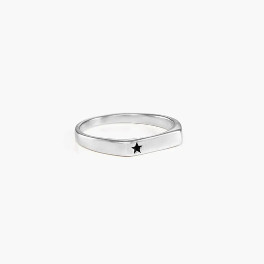 Hortense | Bague sigillaire fine céleste