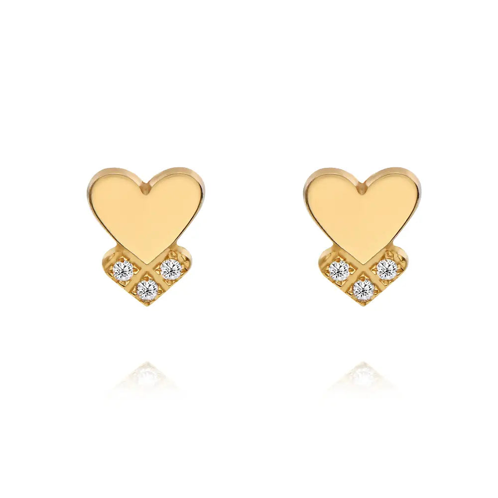 Charlotte | Boucles d'oreilles cœur Dakota avec diamants en