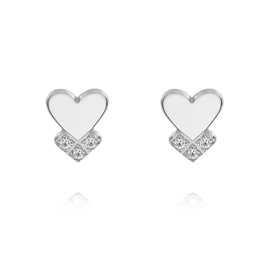 Charlotte | Boucles d'oreilles cœur Dakota avec diamants en