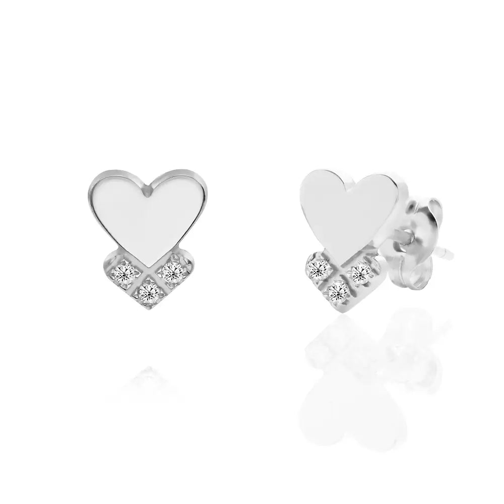 Charlotte | Boucles d'oreilles cœur Dakota avec diamants en