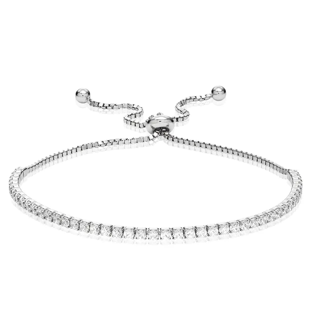 Bracelet tennis ajustable Holly avec zircons cubiques