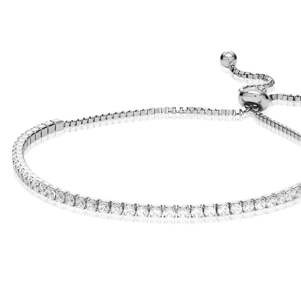 Bracelet tennis ajustable Holly avec zircons cubiques