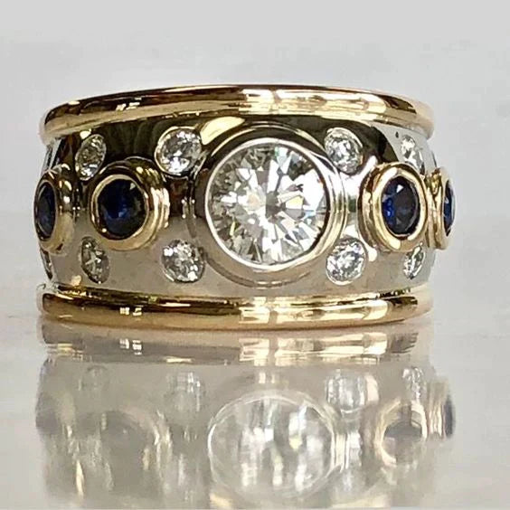 Esmay | Bague vintage en zircon incrusté d'or