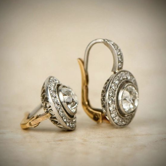 Gisèle | Boucles d'oreilles vintage en argent avec zircons