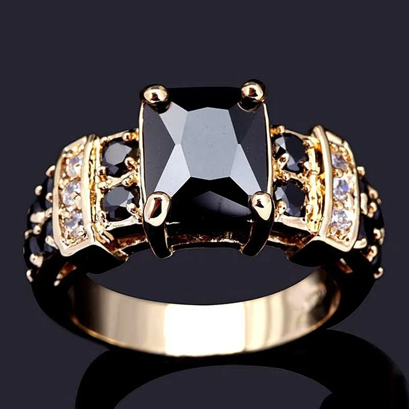 Brigitte | Bague Vintage en Cristal Noir