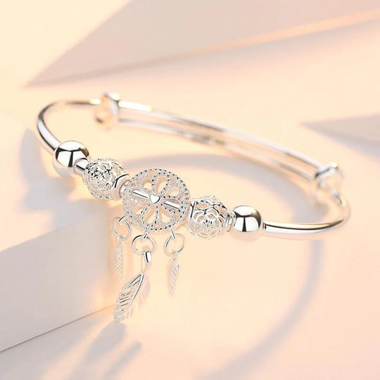 Élodie | Bracelet attrape-rêves réglable en argent