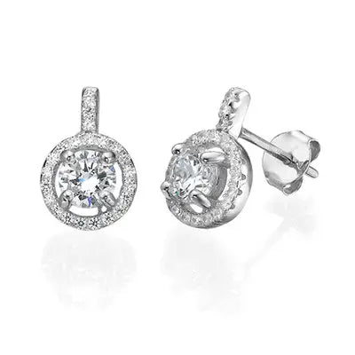 Chloé | Boucles d’oreilles coupe ronde avec zircon cubique