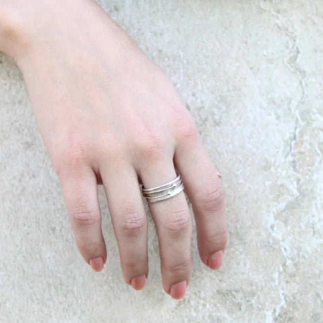 Bianca | Bague Vintage en argent et or